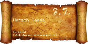 Hersch Tamás névjegykártya